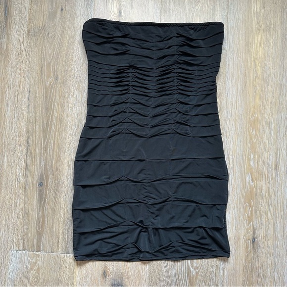 Paradise Black Strapless Bodycon Tube Dress - Size Large - Picture 14 of 15
